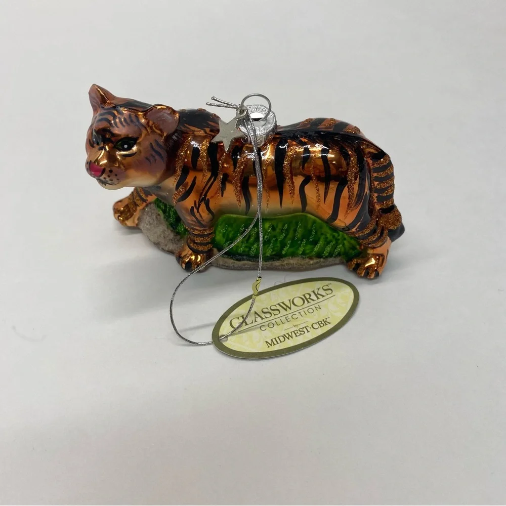 Tiger Christmas Ornament Midwest Cbk Glassworks Collection 2011 Animal Holiday